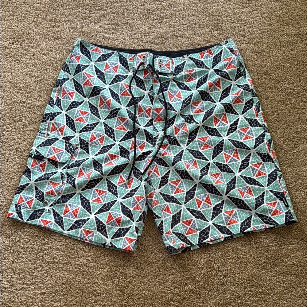 Nautica Red and Blue Board Shorts Swimwear